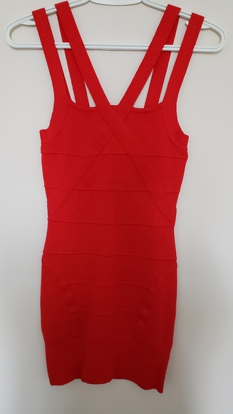 Small Red Bebe Bandage Dress - Picture 2 of 3
